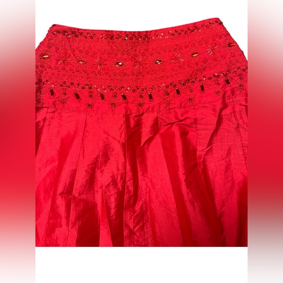 Free People One Women's Size 2 Red Party Beaded Embroidered Maxi Skirt Red NWOT - Picture 13 of 13